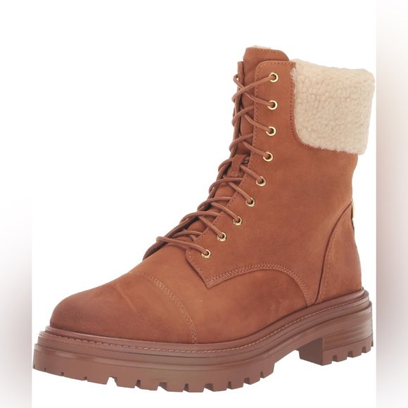 Sam Edelman Women's Aleia Combat Boot Natural Tan Size 9